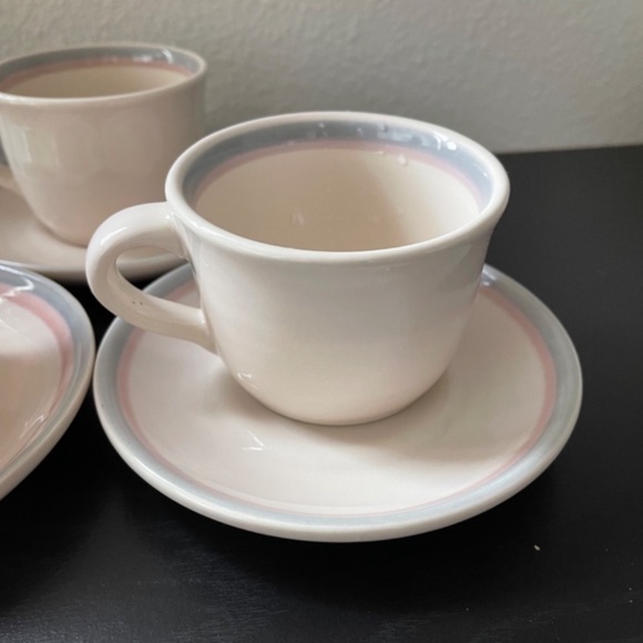 PFALTZGRAFF Aura Pink Flat Cup & Saucer Set Of 3 - Picture 3 of 14